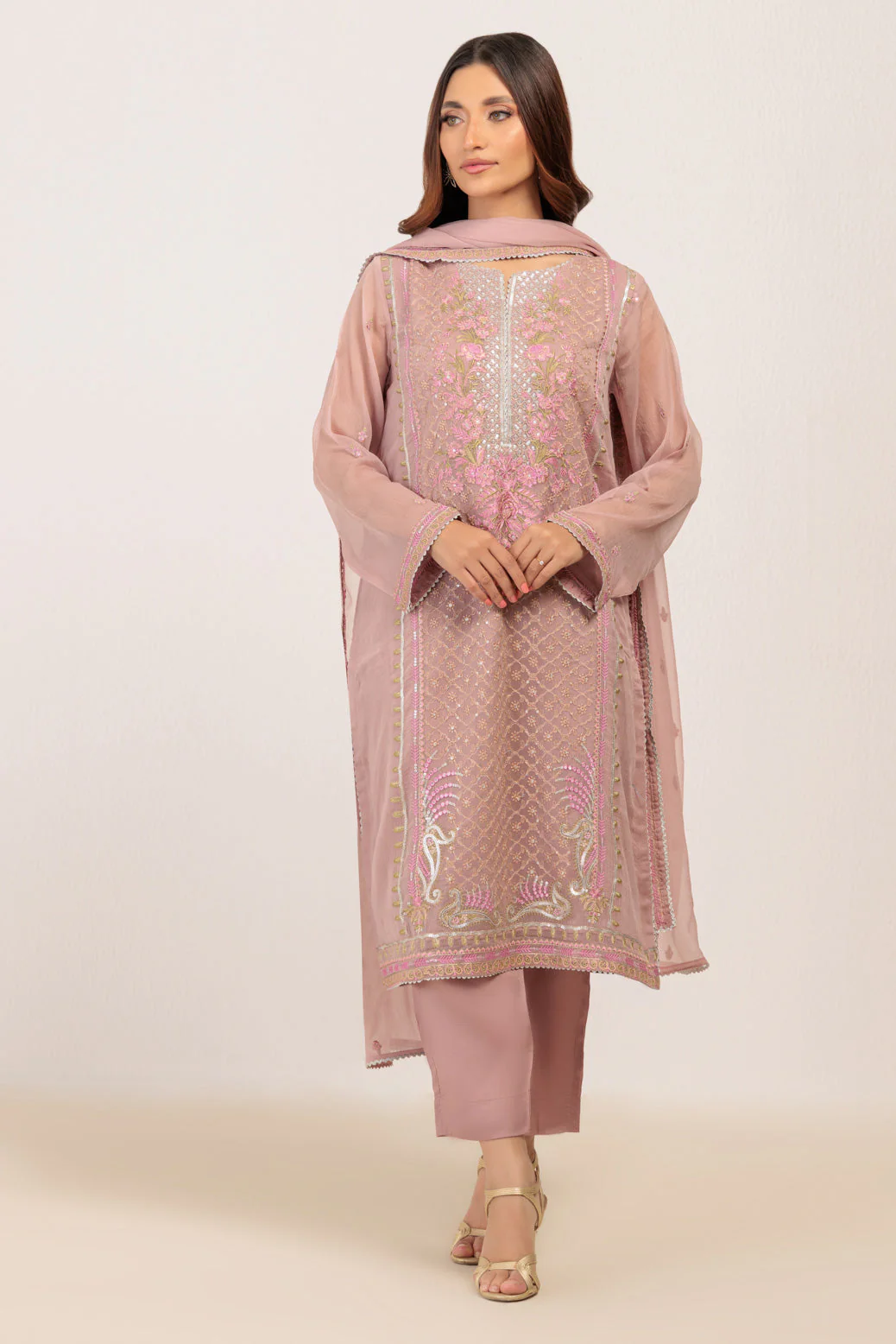 L-PINK-CHIFFON-3 PIECE (BPS5243P40) - Image 3