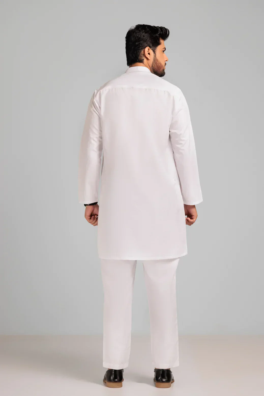 BR-WHITE-BLENDED-KURTA PAJAMA TROUSER (KSS23-016) - Image 4
