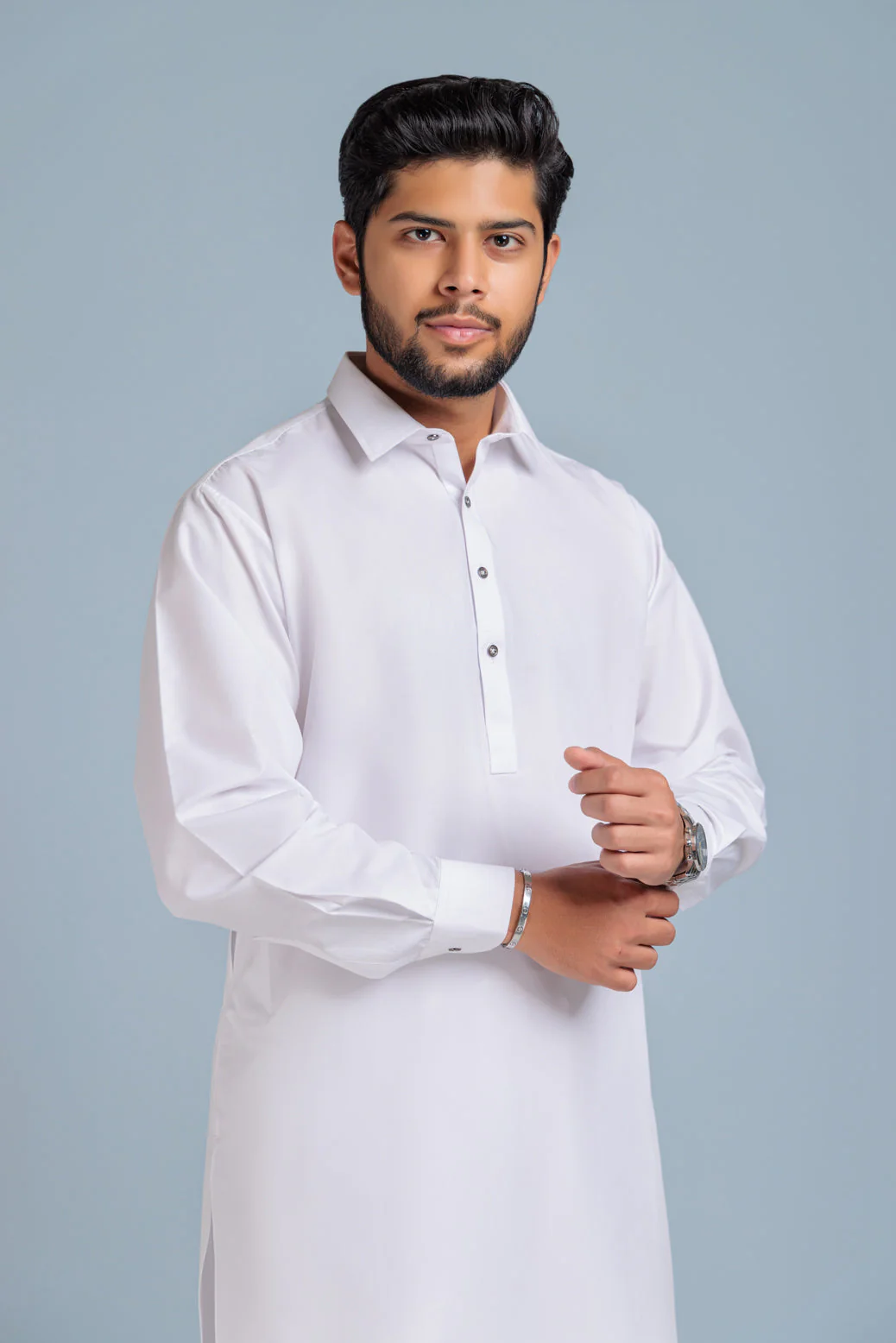 BR-WHITE-BLENDED-KURTA SHALWAR (KSRS23-072) - Image 2