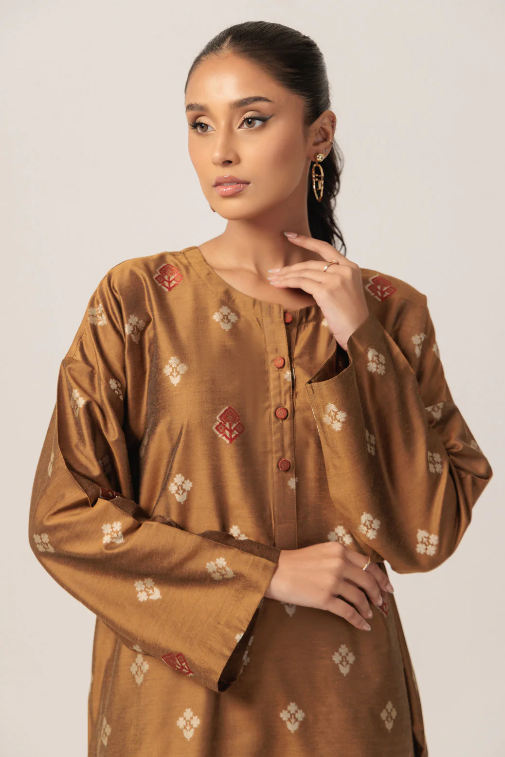 BROWN-JACQUARD-1 PIECE (PWS1241P09) - Image 3