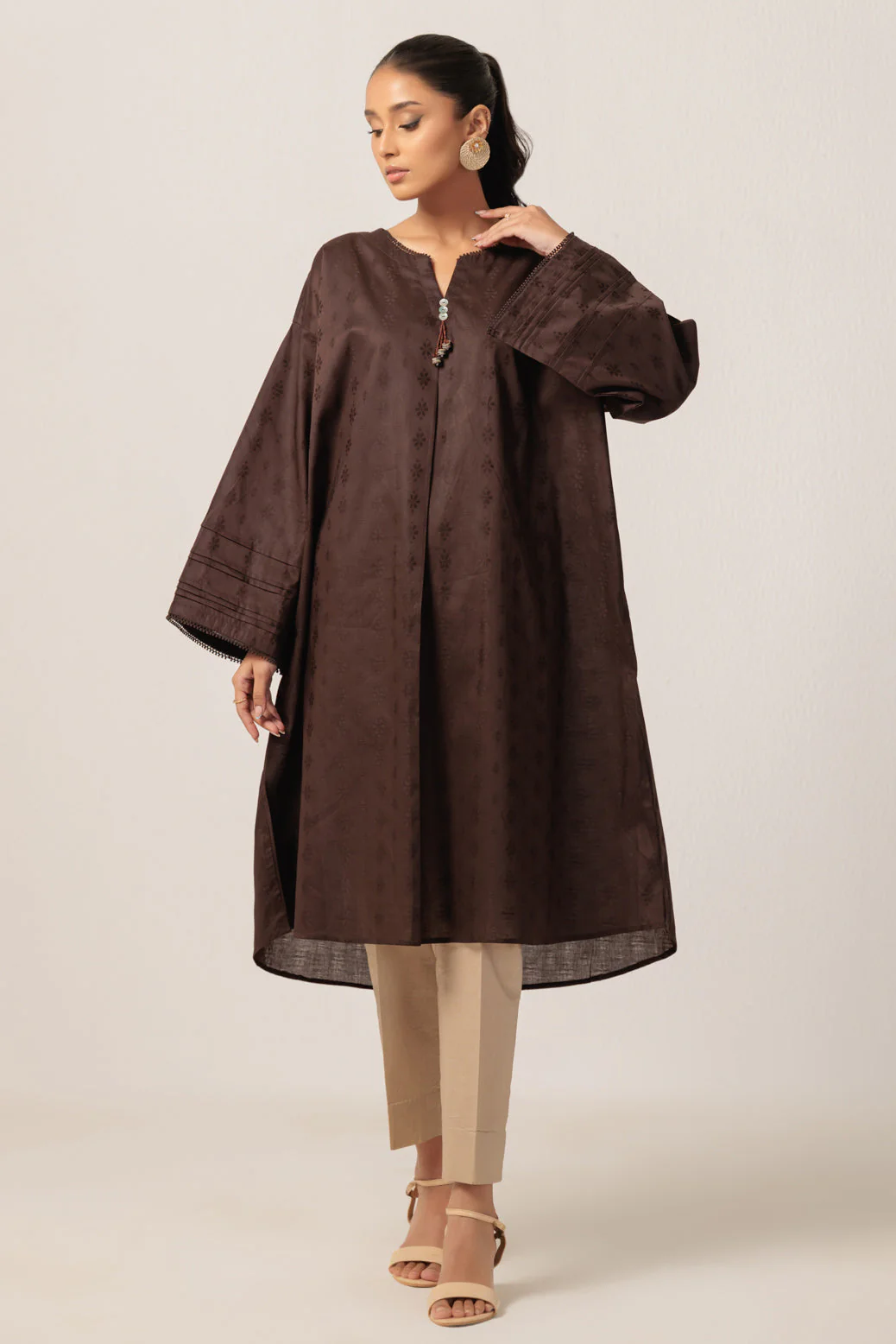 BROWN-JACQUARD-1 PIECE (PWS6241P07) - Image 2