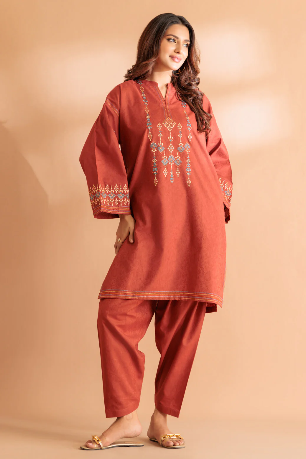 BROWN-JACQUARD-2 PIECE (PWS6232P09) - Image 2