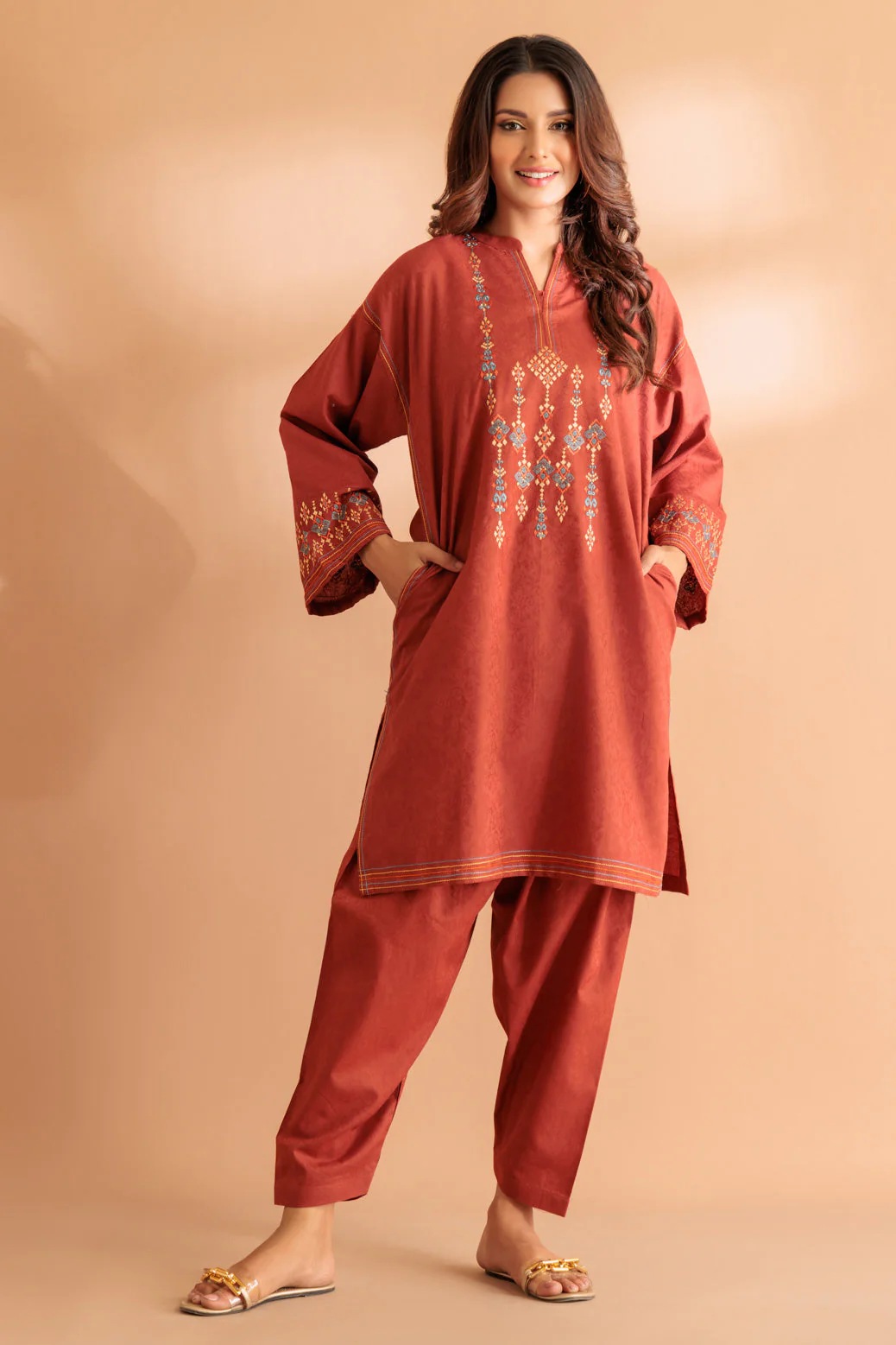 BROWN-JACQUARD-2 PIECE (PWS6232P09) - Image 4