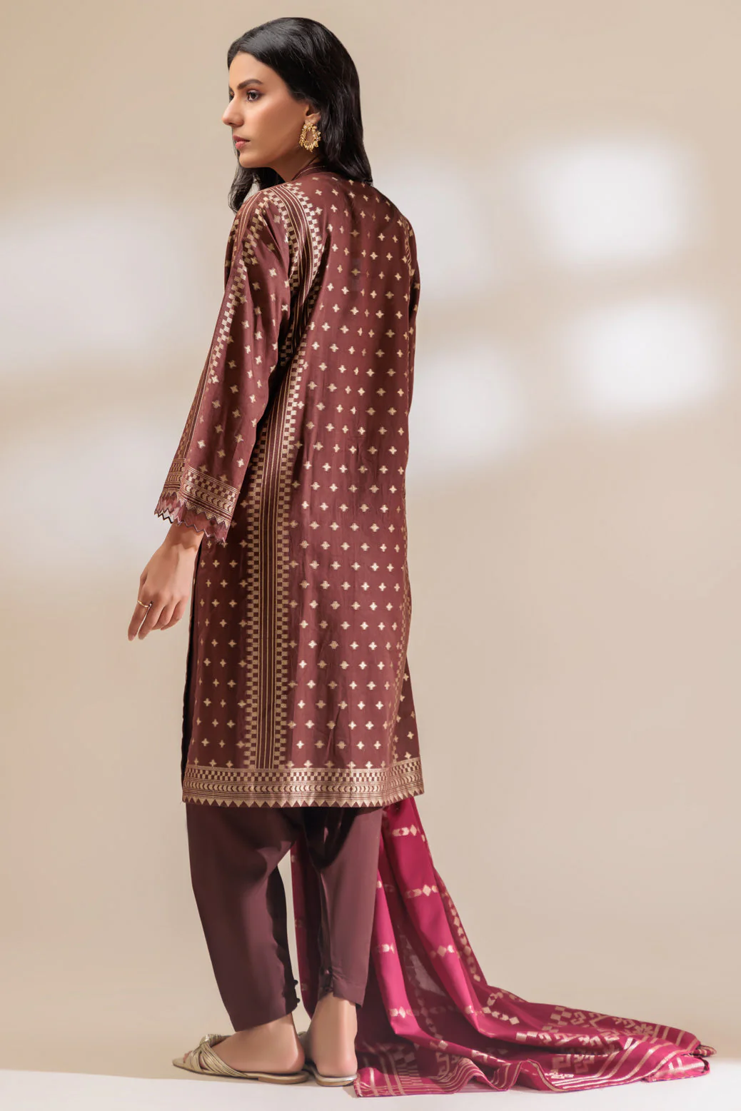 BROWN-JACQUARD-3 PIECE (PWJ1233P05) - Image 3
