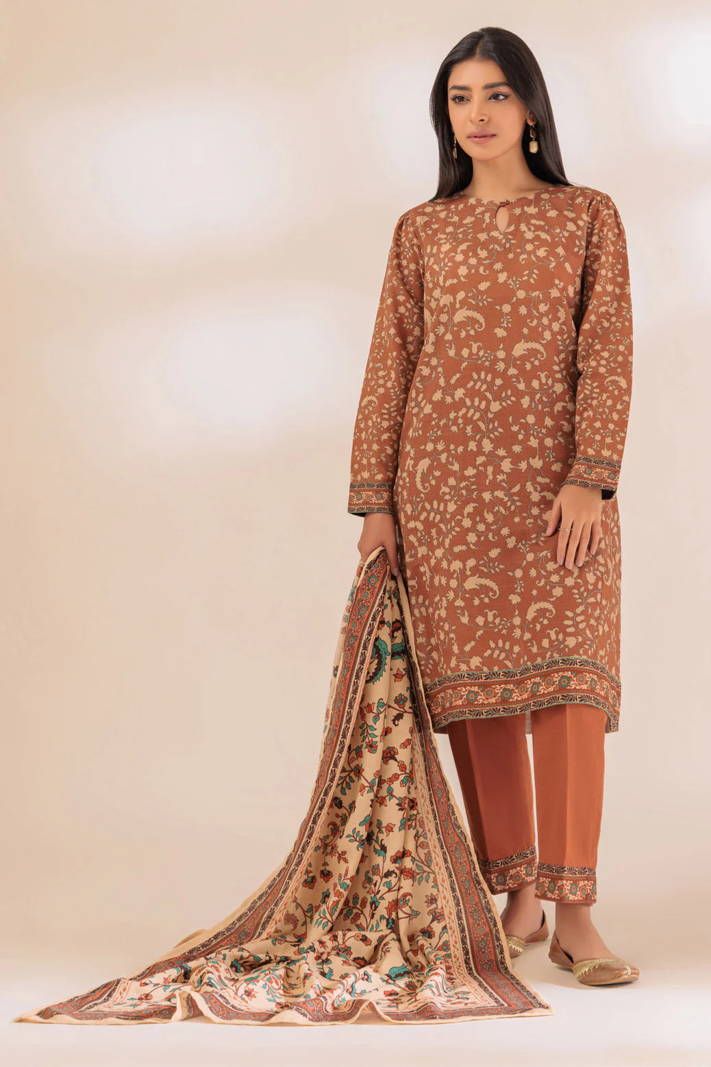 BROWN-KHADDAR-3 PIECE (PWS6233P08) - Image 2