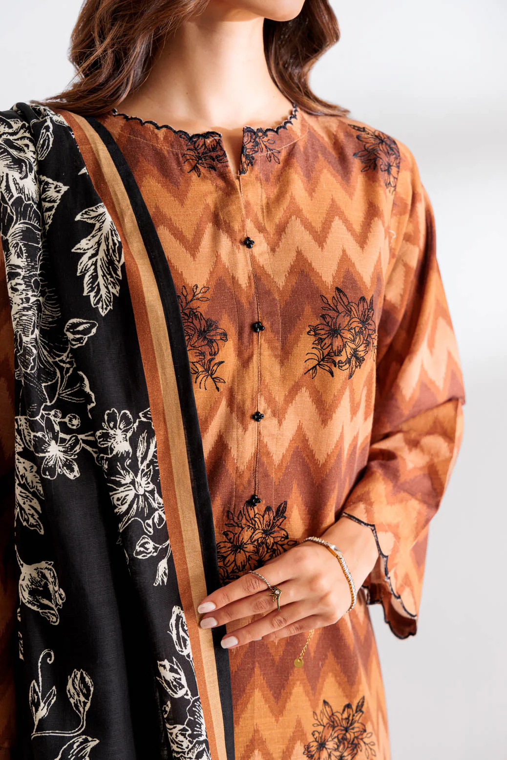 BROWN-KHADDAR-3 PIECE (WS2243P05) - Image 2