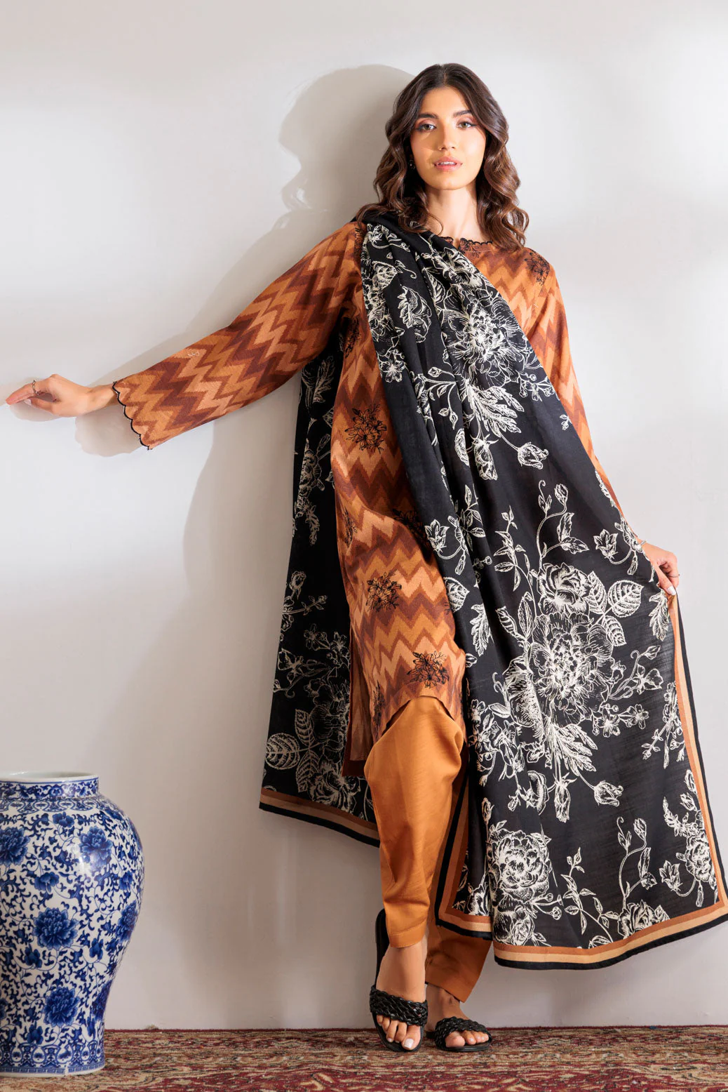 BROWN-KHADDAR-3 PIECE (WS2243P05) - Image 4