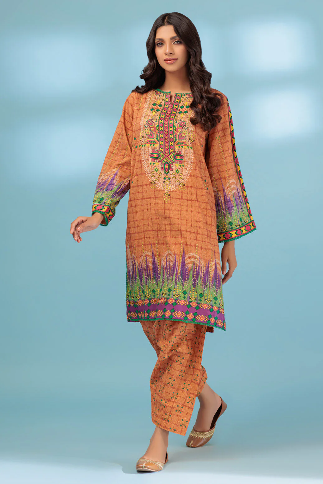 BROWN-LAWN-2 PIECE (SAK232P05) - Image 3