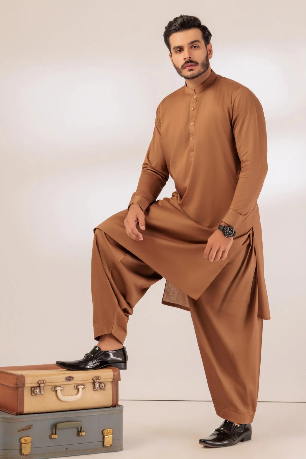 BUFF-COTTON DOBBY-SHALWAR SUIT - (GSBS24-016) - Image 4