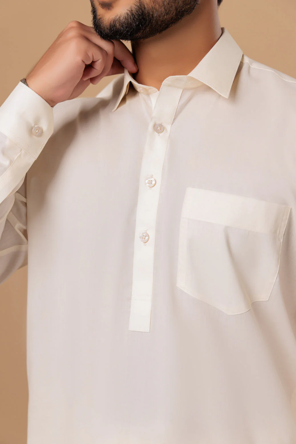 C-BEIGE-BLENDED-SHALWAR SUIT- (GSSS23-010) - Image 2