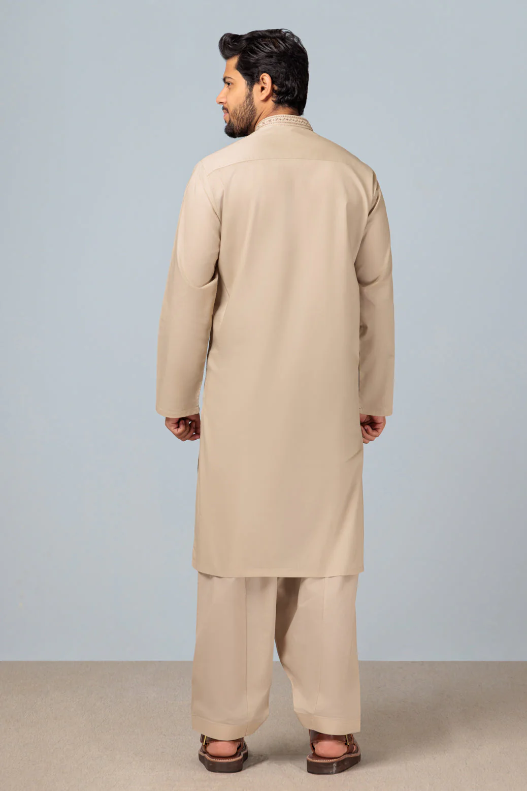 C-BEIGE-COTTON-KURTA SHALWAR (KSRS23-065) - Image 5