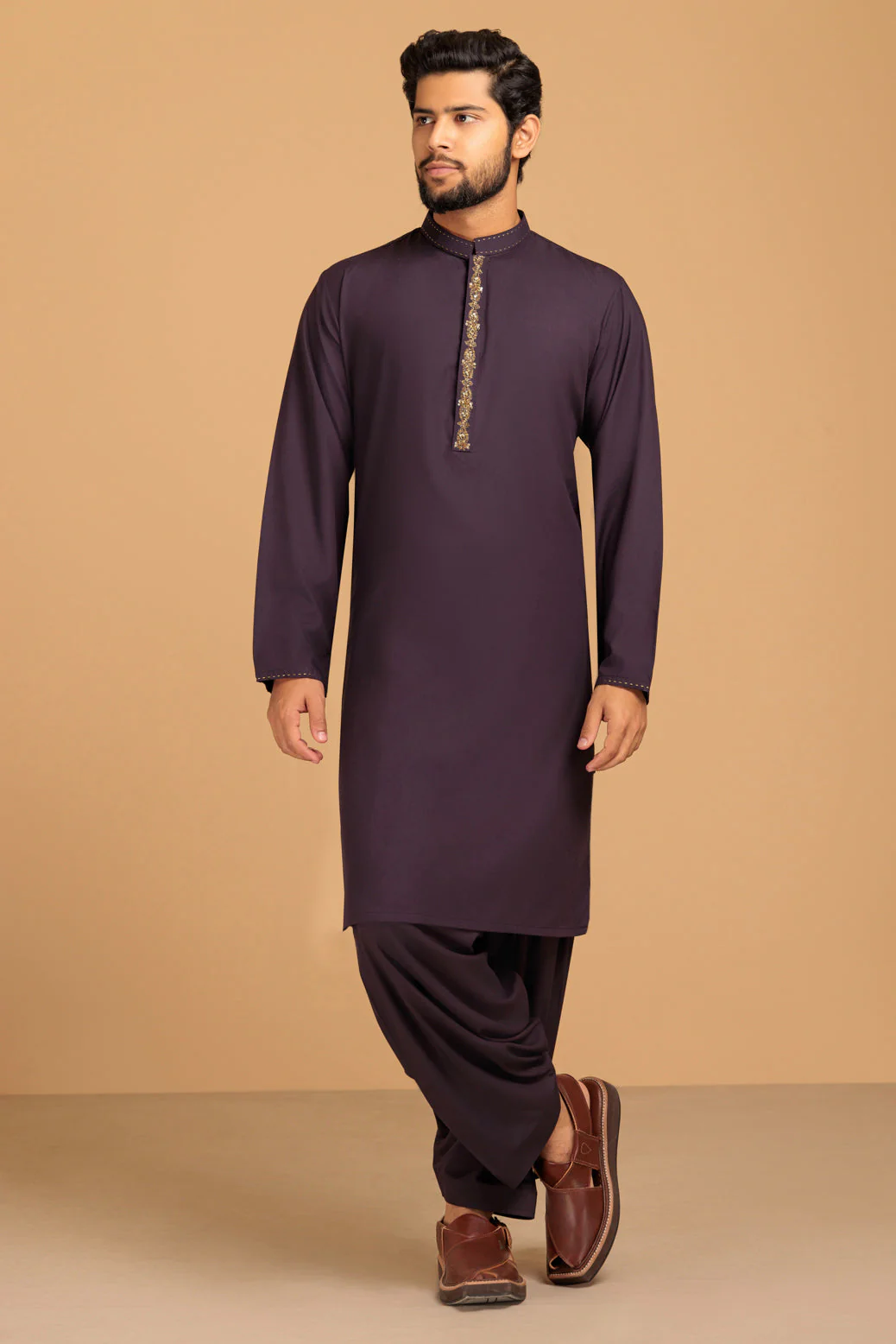 C-GRAPE-BLENDED-KURTA SHALWAR- (KSRS23-086) - Image 4