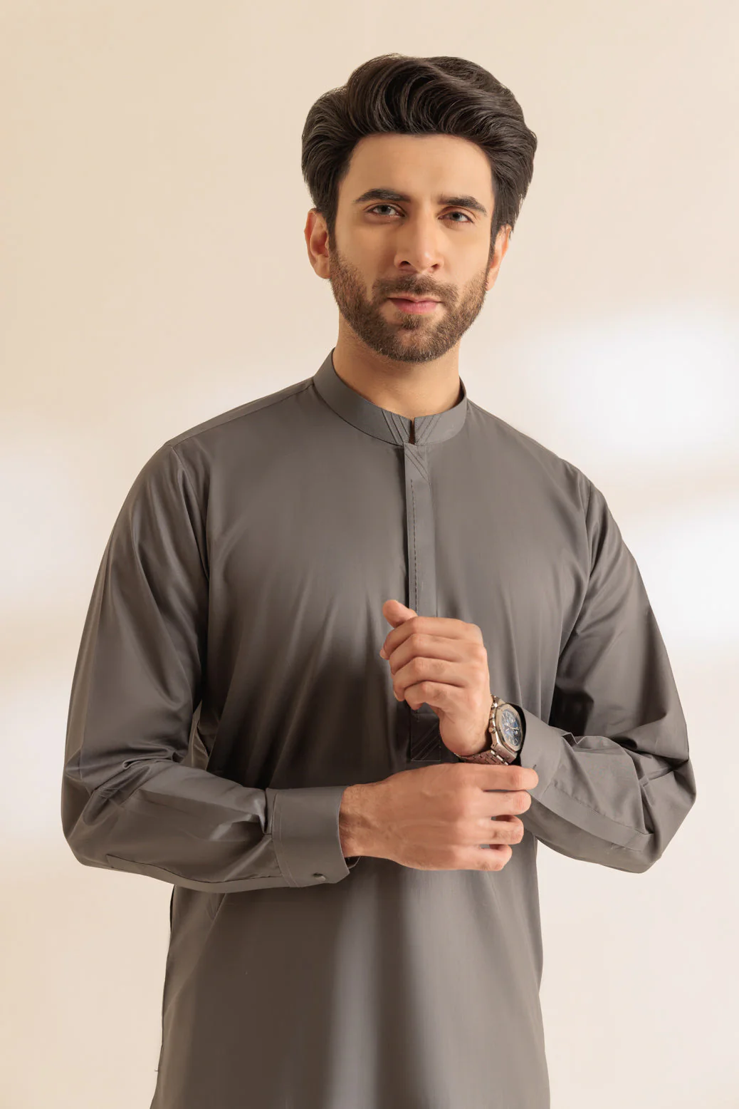 C-GREY-COTTON-KURTA SHALWAR - (KSRS24-024) - Image 2