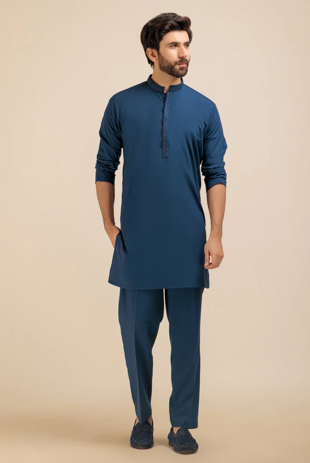 C-NAVY-BLENDED-KURTA PAJAMA TROUSER - (KSB23-024) - Image 3