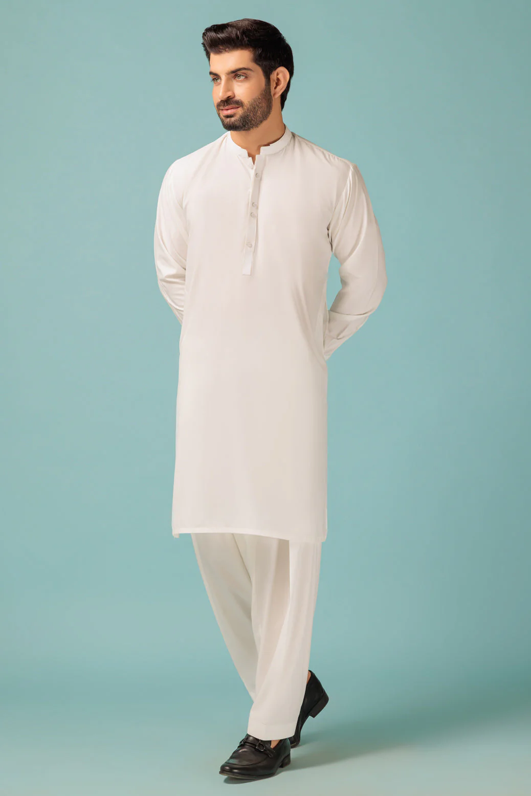 C-WHITE-BLENDED-SHALWAR SUIT - (GSBB23-023) - Image 3