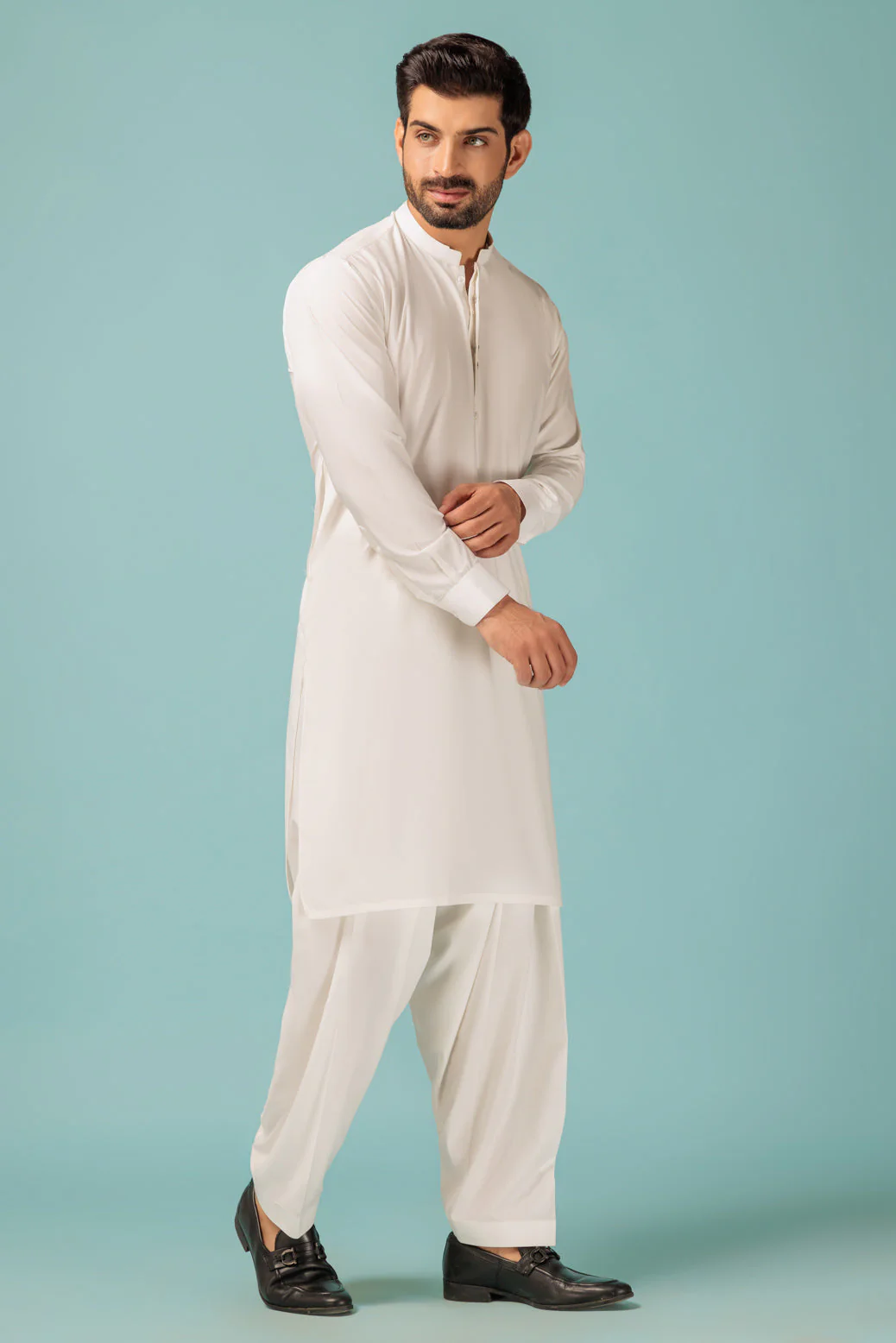C-WHITE-BLENDED-SHALWAR SUIT - (GSBB23-023) - Image 4