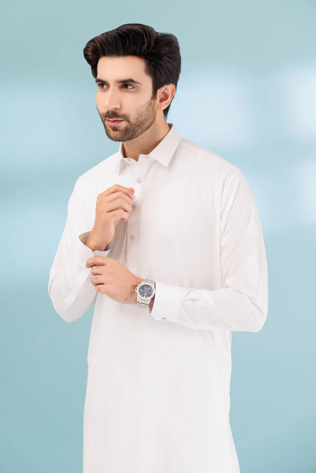 C-WHITE-BLENDED-SHALWAR SUIT - (GSSB23-022) - Image 2