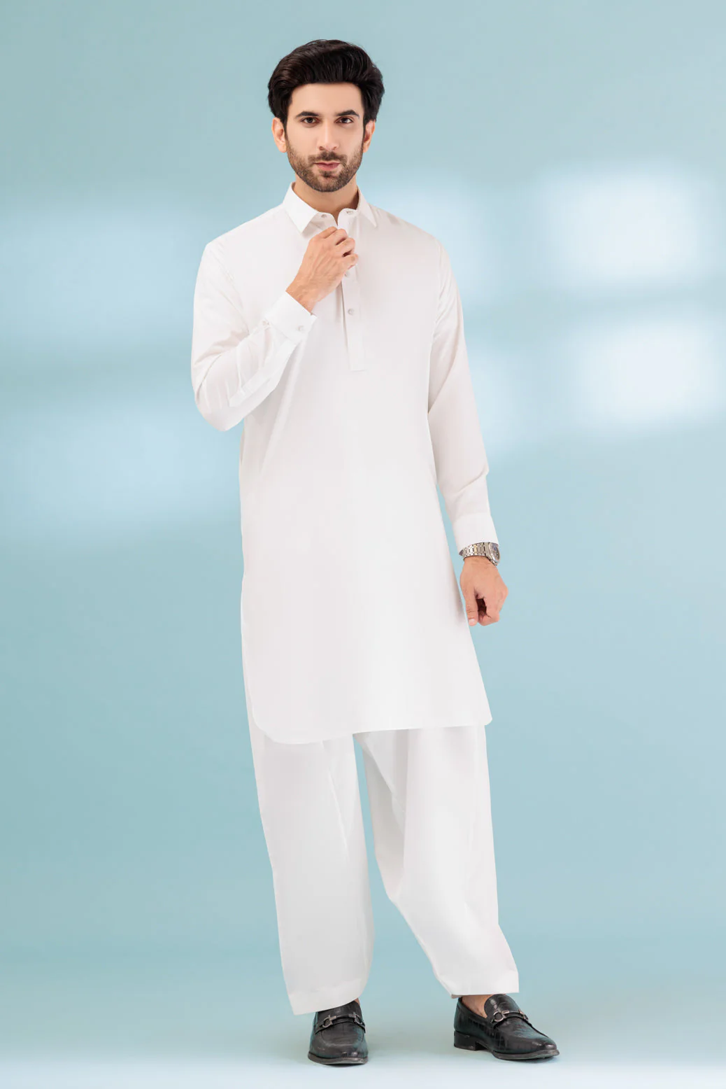 C-WHITE-BLENDED-SHALWAR SUIT - (GSSB23-022) - Image 4
