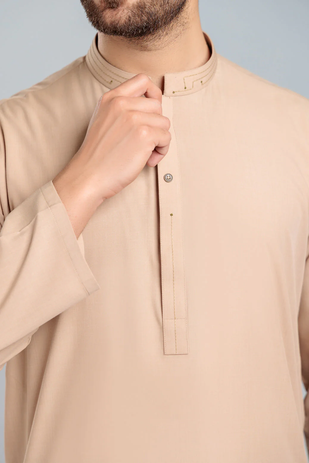 CAMEL-BLENDED-KURTA SHALWAR- (KSRS23-081) - Image 4