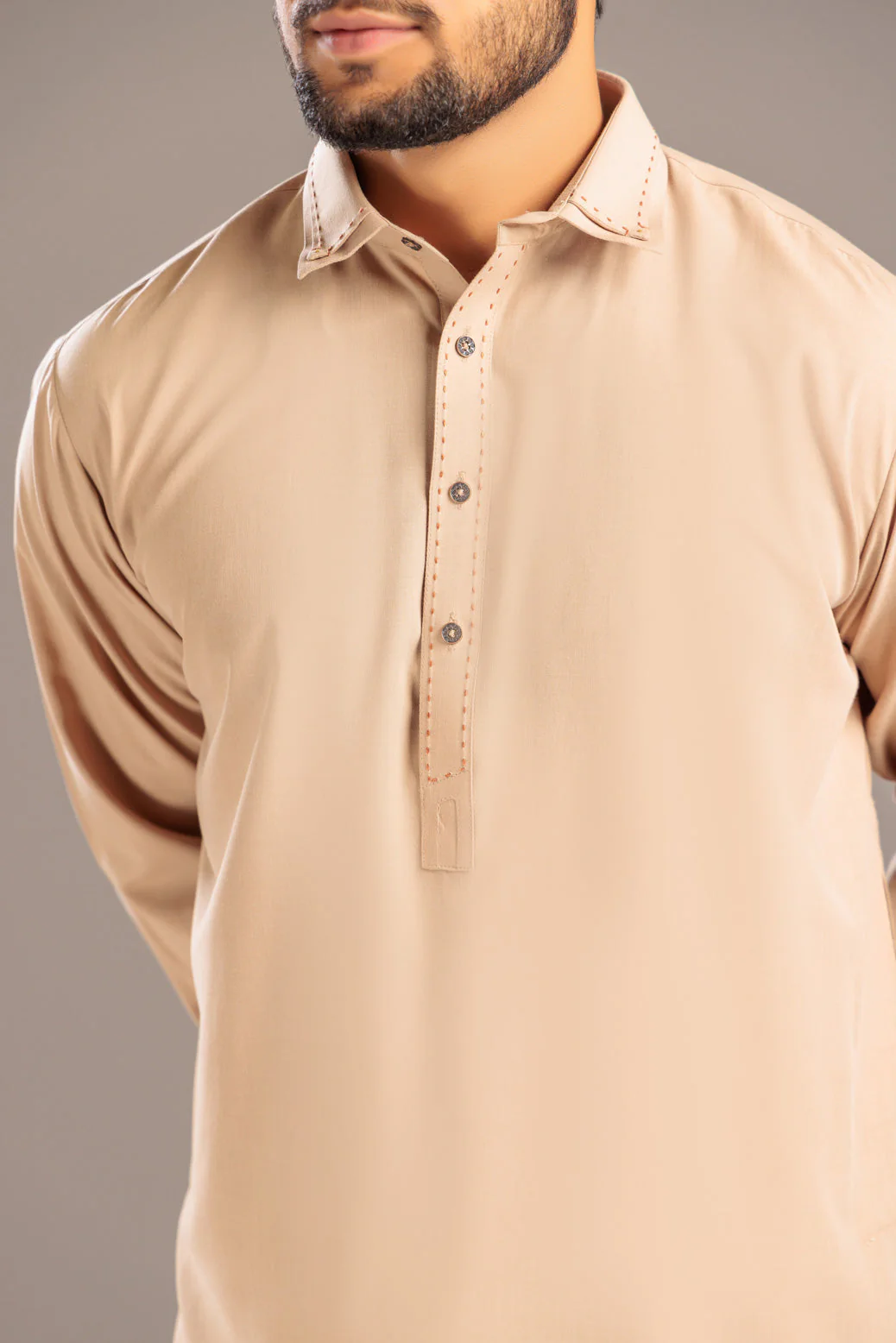 CAMEL-BLENDED-KURTA SHALWAR- (KSRS23-089) - Image 3