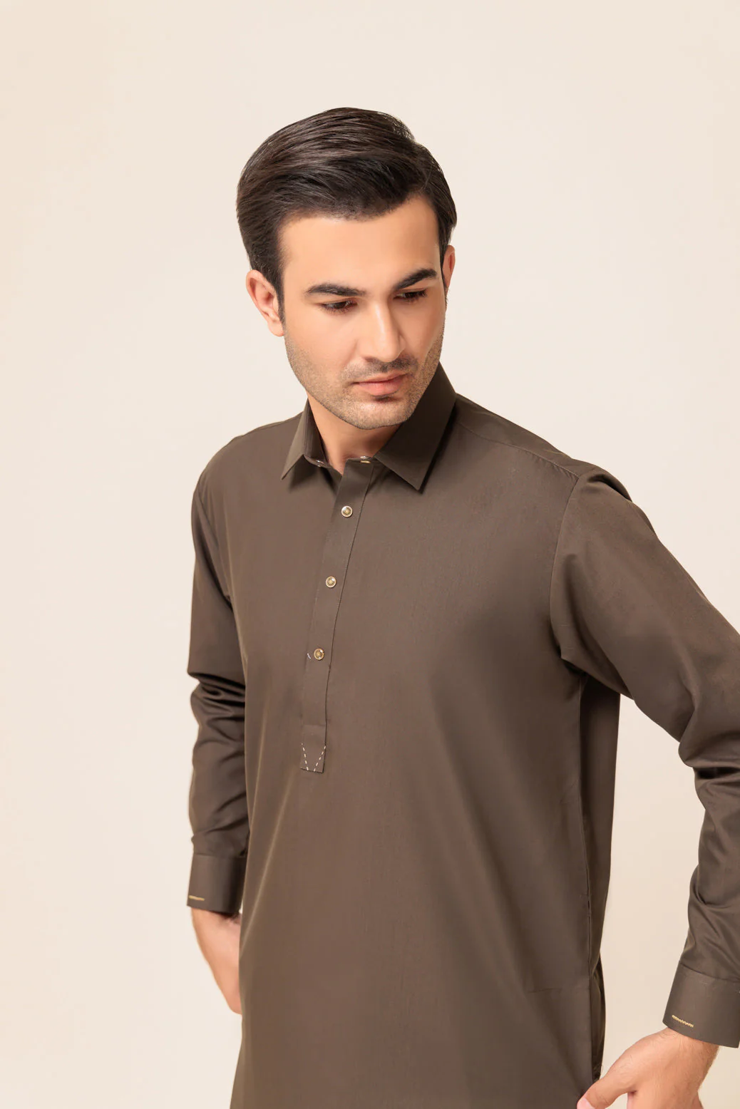 CAROB-BLENDED-SHALWAR SUIT - (GSSW23-011) - Image 4