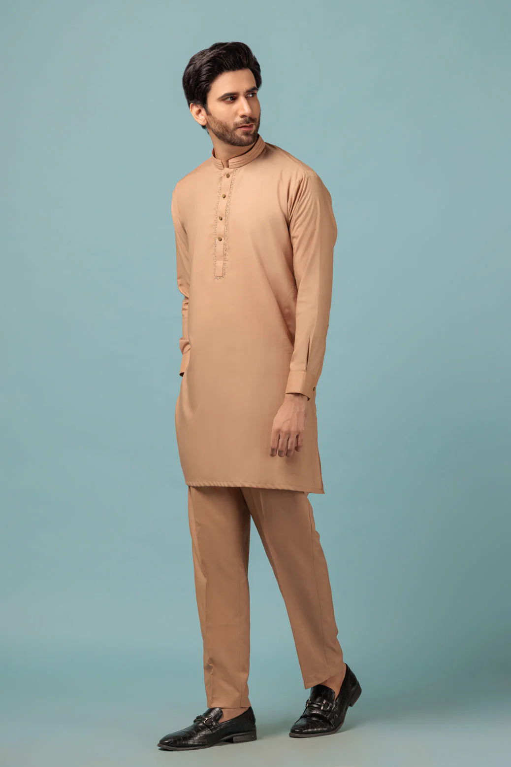 CHAI TEA-BLENDED-KURTA PAJAMA TROUSER - (KSW23-012) - Image 4