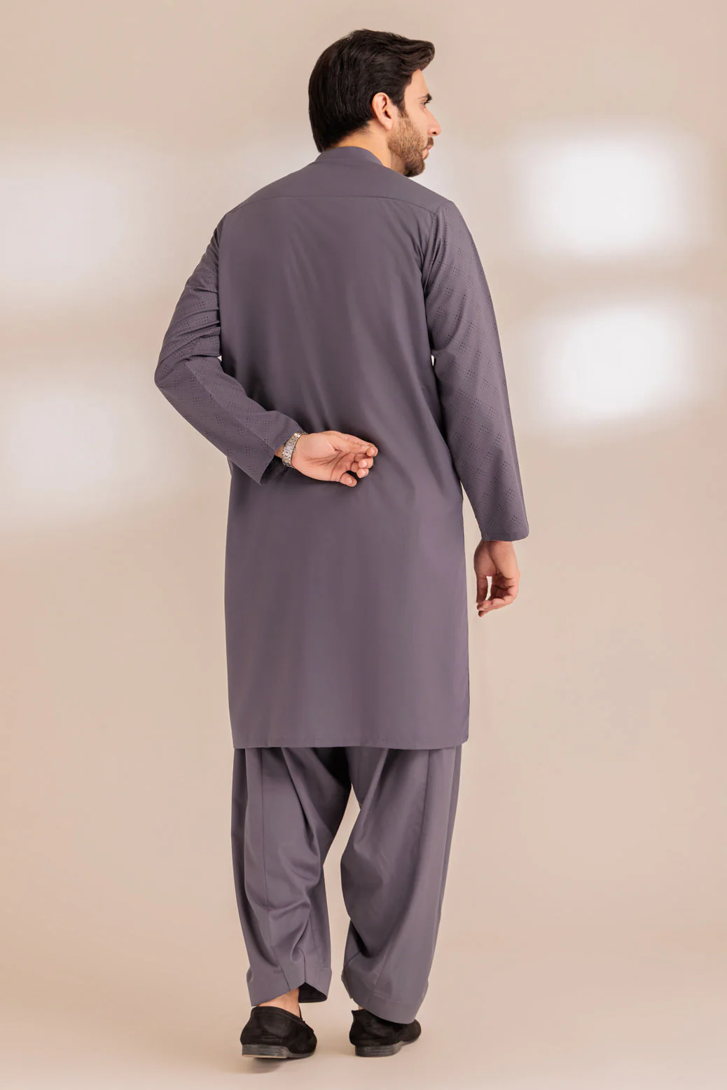 CHARCOAL-BLENDED-KURTA SHALWAR - (KSRS23-085) - Image 2