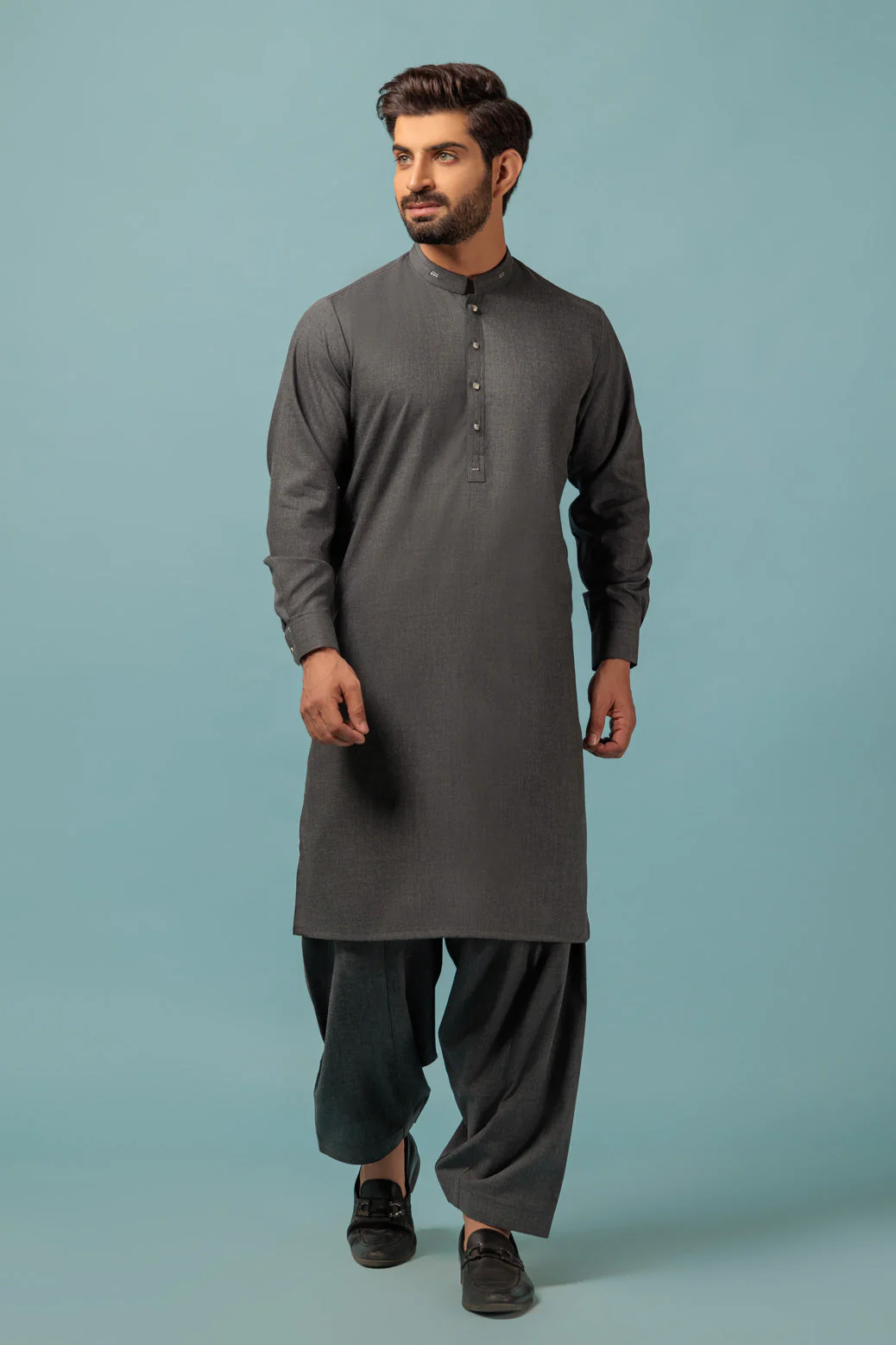 CHARCOAL-BLENDED-KURTA SHALWAR - (KSRW23-038) - Image 2