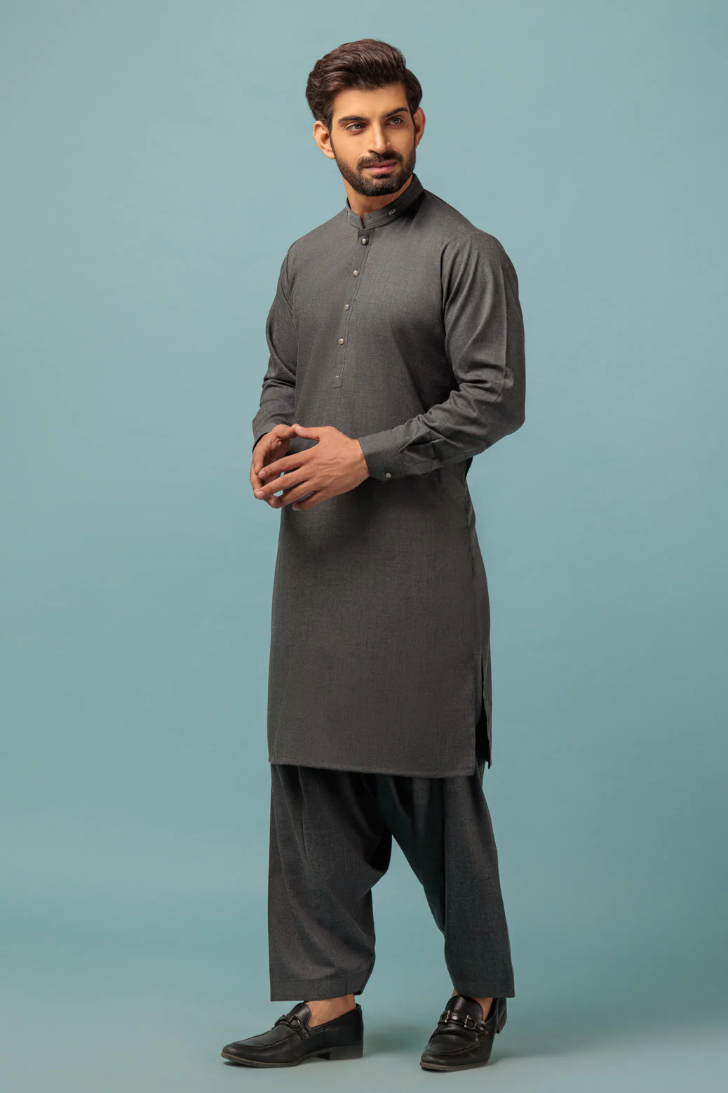 CHARCOAL-BLENDED-KURTA SHALWAR - (KSRW23-038) - Image 4
