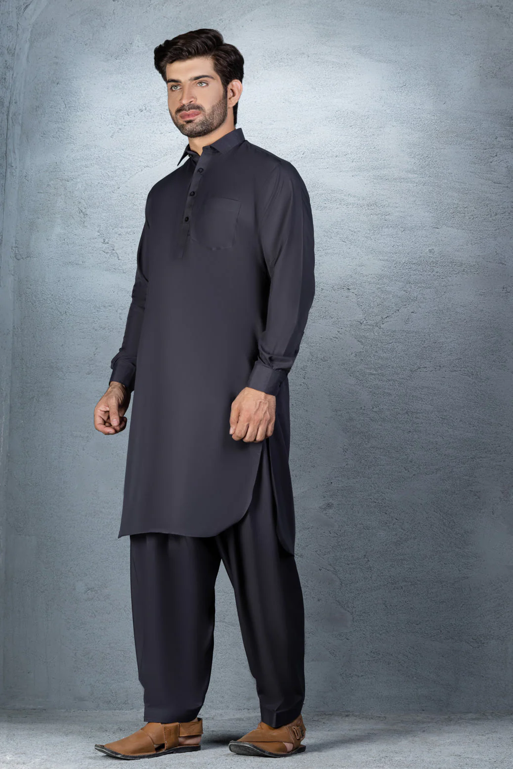 CHARCOAL-BLENDED-SHALWAR SUIT (GSBB22-008) - Image 2