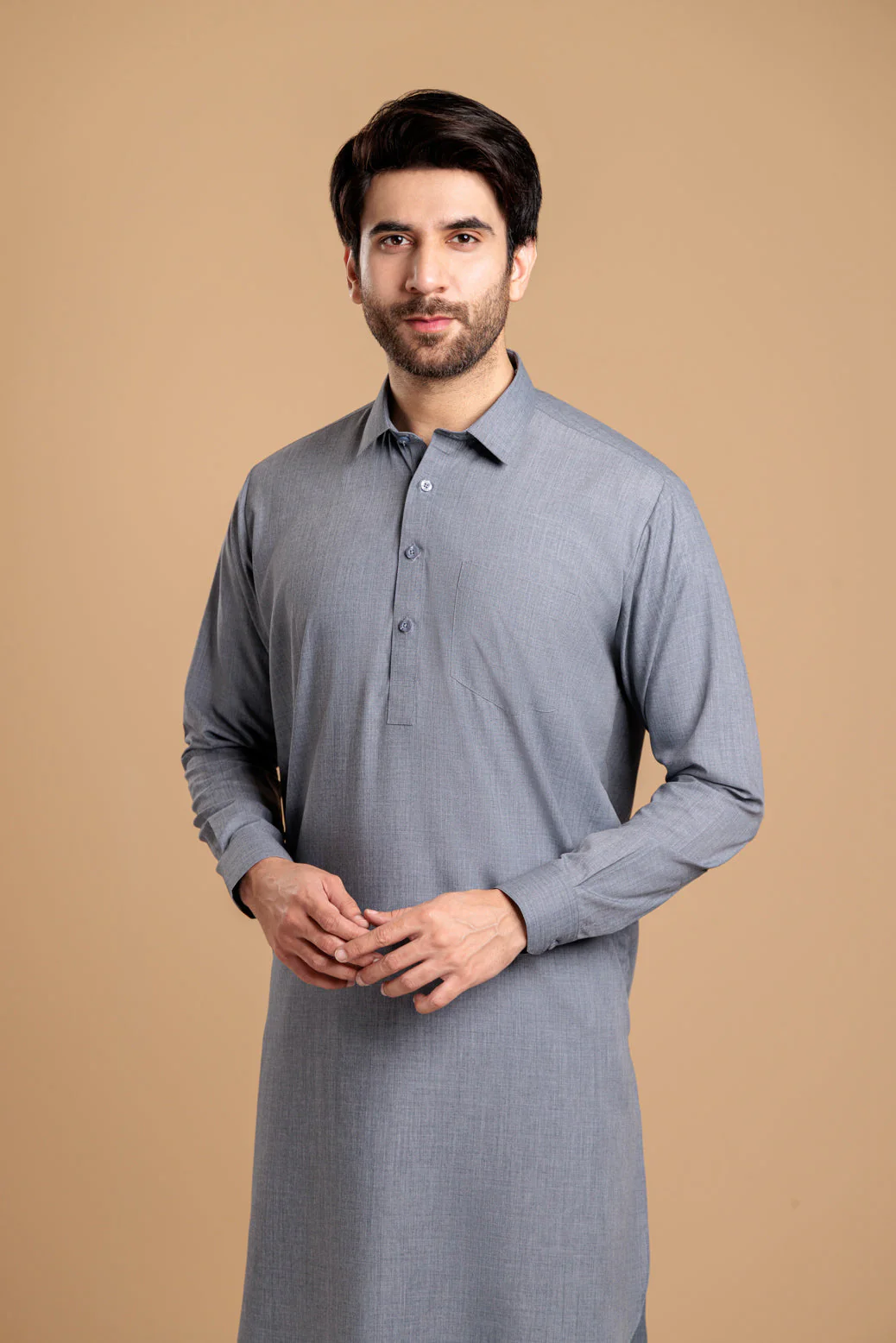 CHARCOAL-BLENDED-SHALWAR SUIT- (GSSS23-014) - Image 3