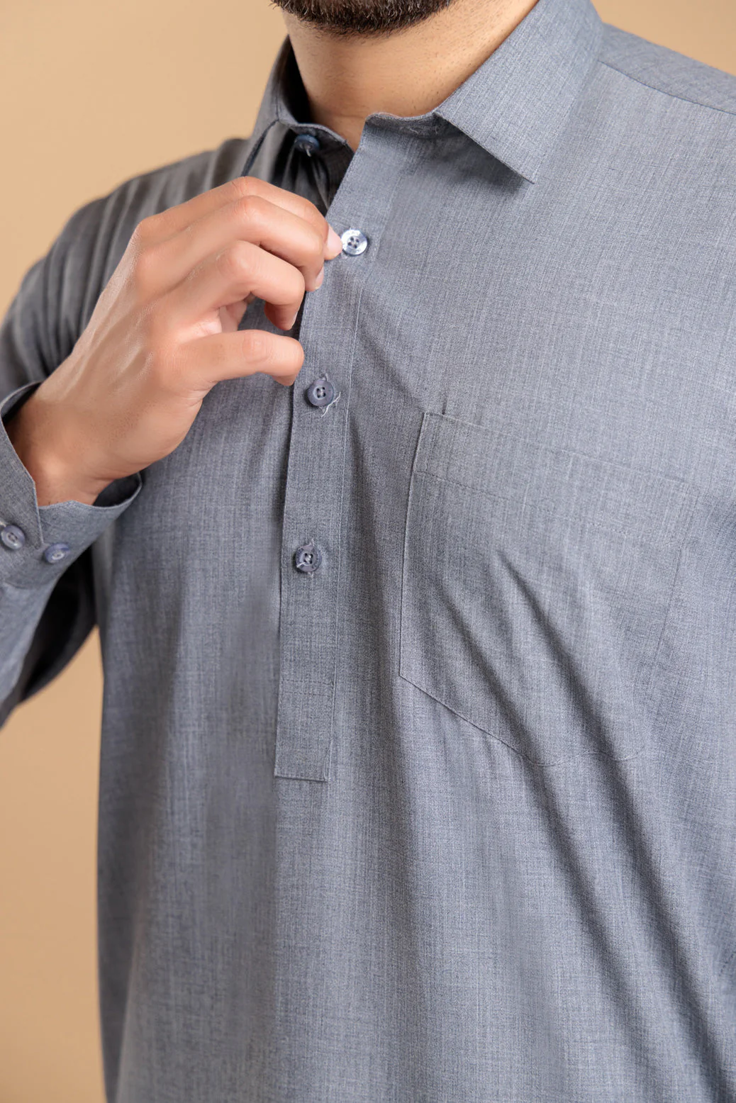 CHARCOAL-BLENDED-SHALWAR SUIT- (GSSS23-014) - Image 4