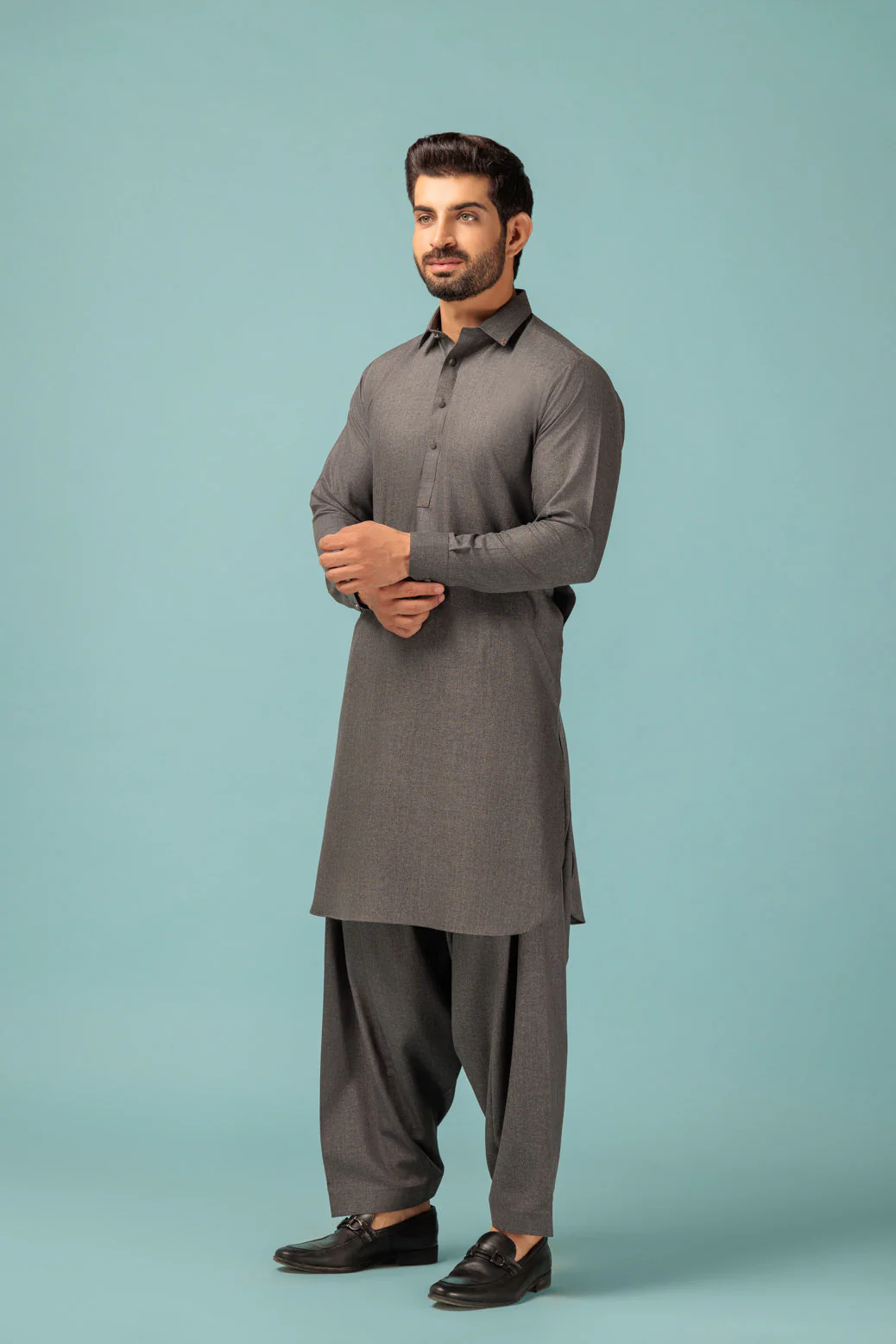 CHARCOAL-BLENDED-SHALWAR SUIT - (GSSW23-077) - Image 3