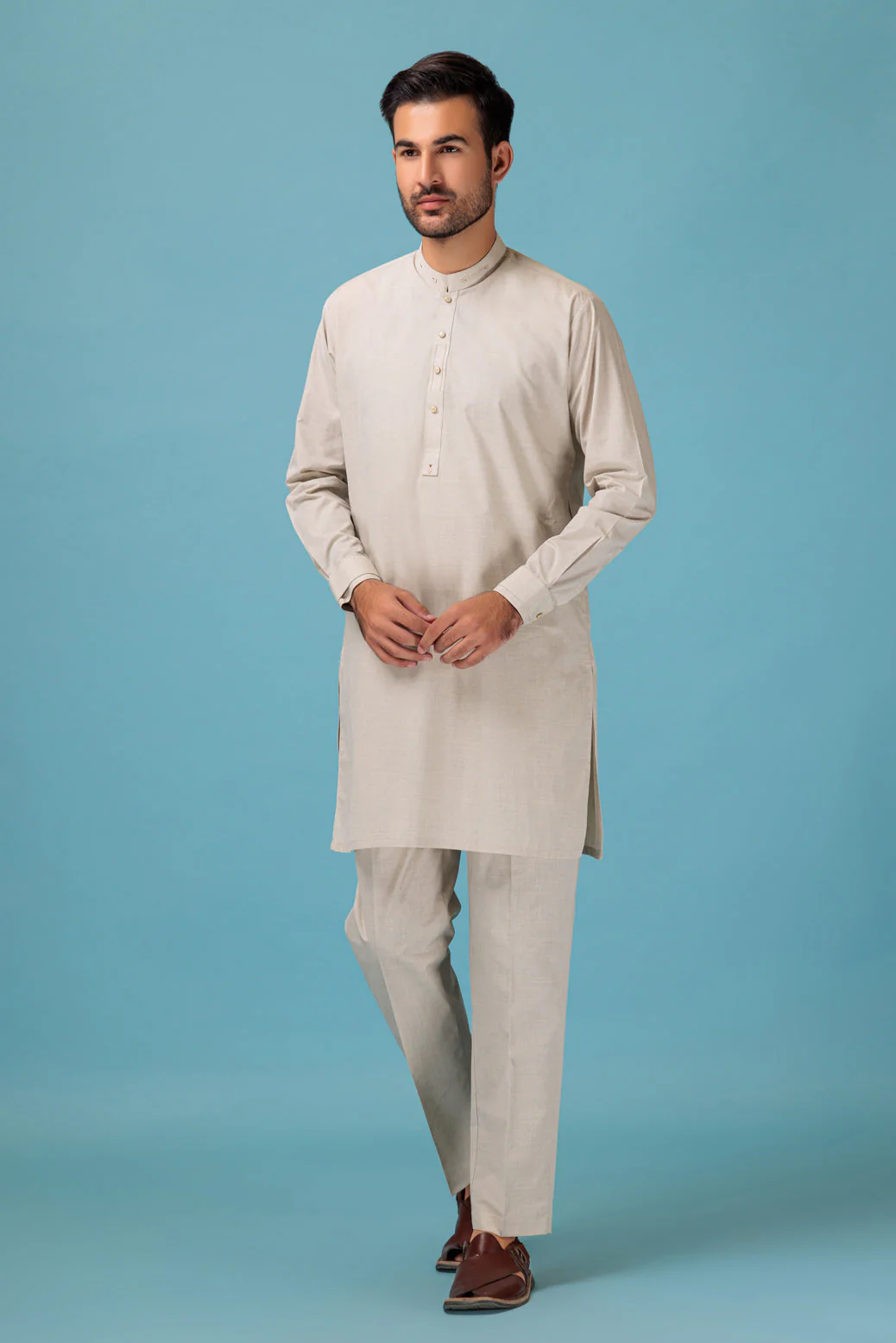 CLAY-BLENDED-KURTA PAJAMA TROUSER - (KSB23-003) - Image 2