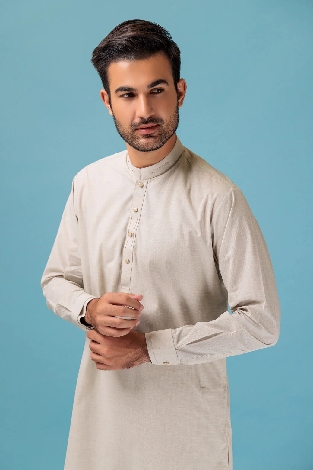 CLAY-BLENDED-KURTA PAJAMA TROUSER - (KSB23-003) - Image 3