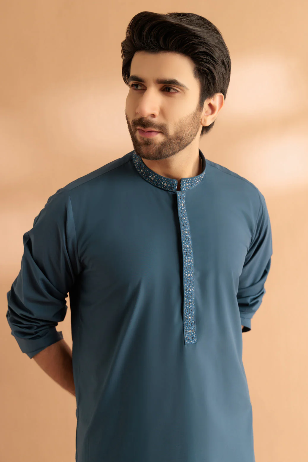 COBALT-BLENDED-KURTA SHALWAR - (KSRS24-022) - Image 2