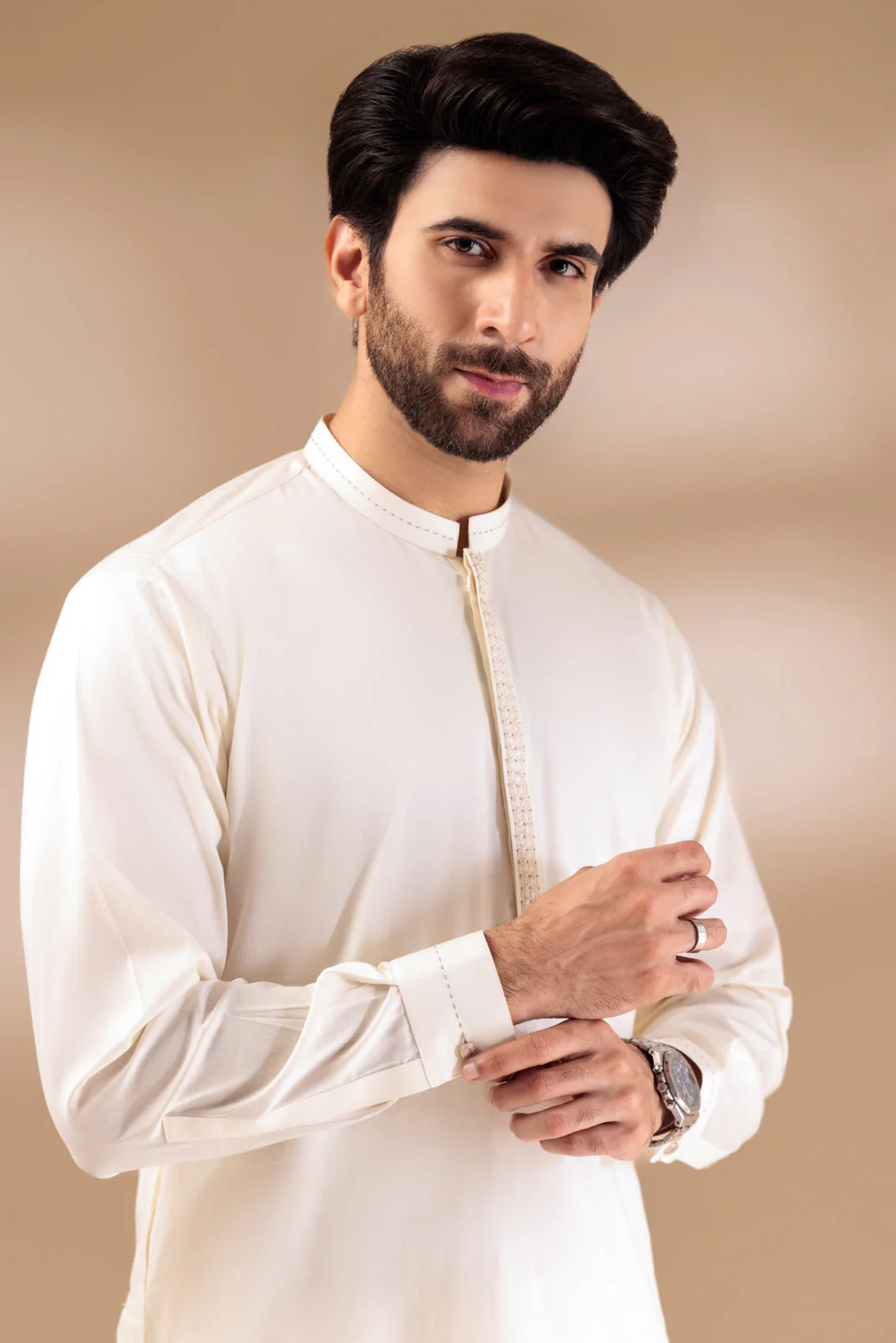 CREAM-BLENDED-KURTA SHALWAR - (KSRR24-023) - Image 4