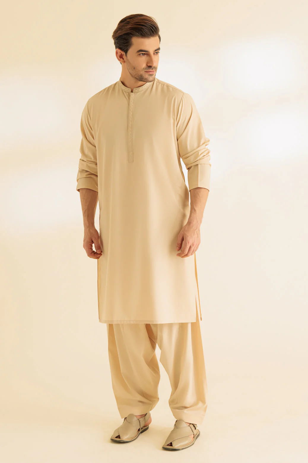 CREAM-BLENDED-KURTA SHALWAR - (KSRS24-042) - Image 3