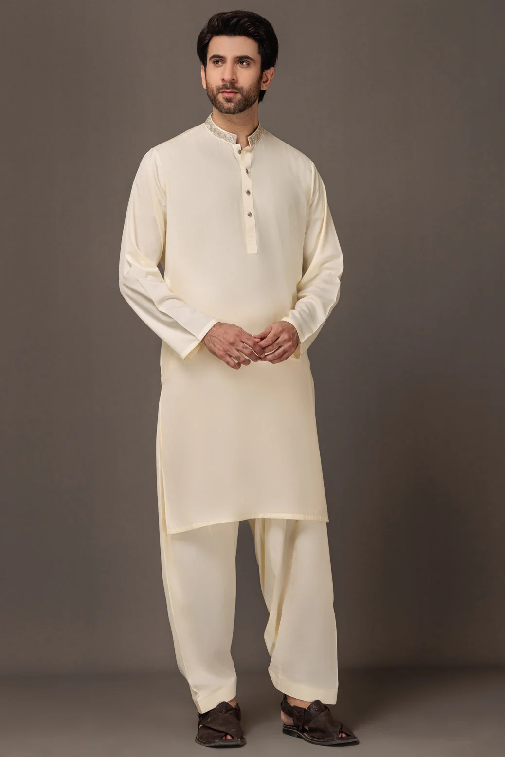 CREAM-BLENDED-KURTA SHALWAR - (KSRW23-041) - Image 4