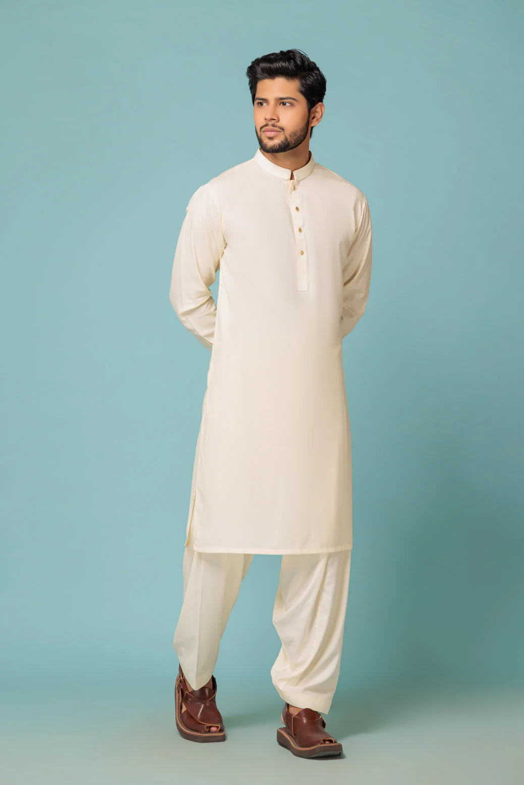 CREAM-BLENDED-KURTA SHALWAR - (KSRW23-042) - Image 3