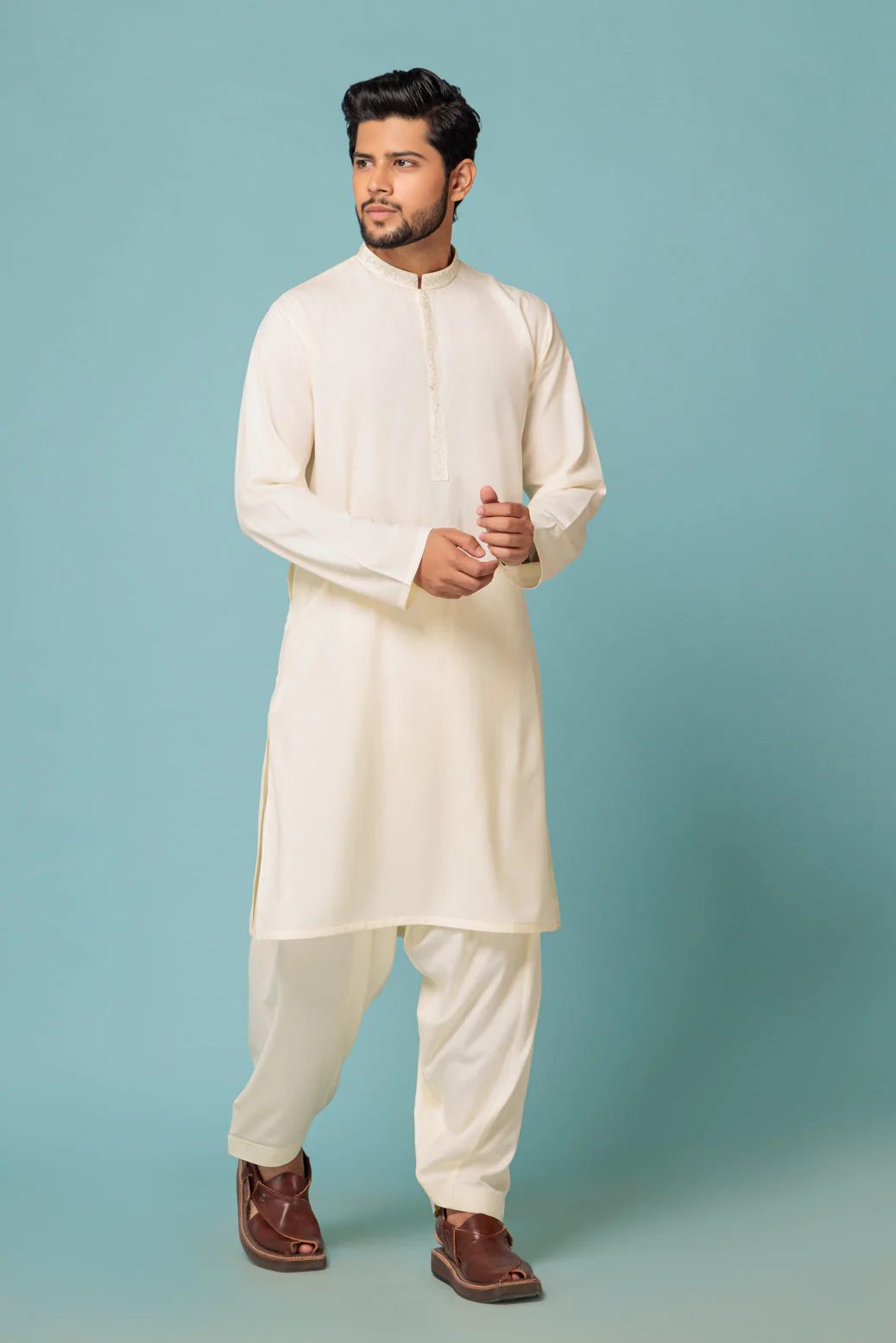 CREAM-BLENDED-KURTA SHALWAR - (KSRW23-046) - Image 4