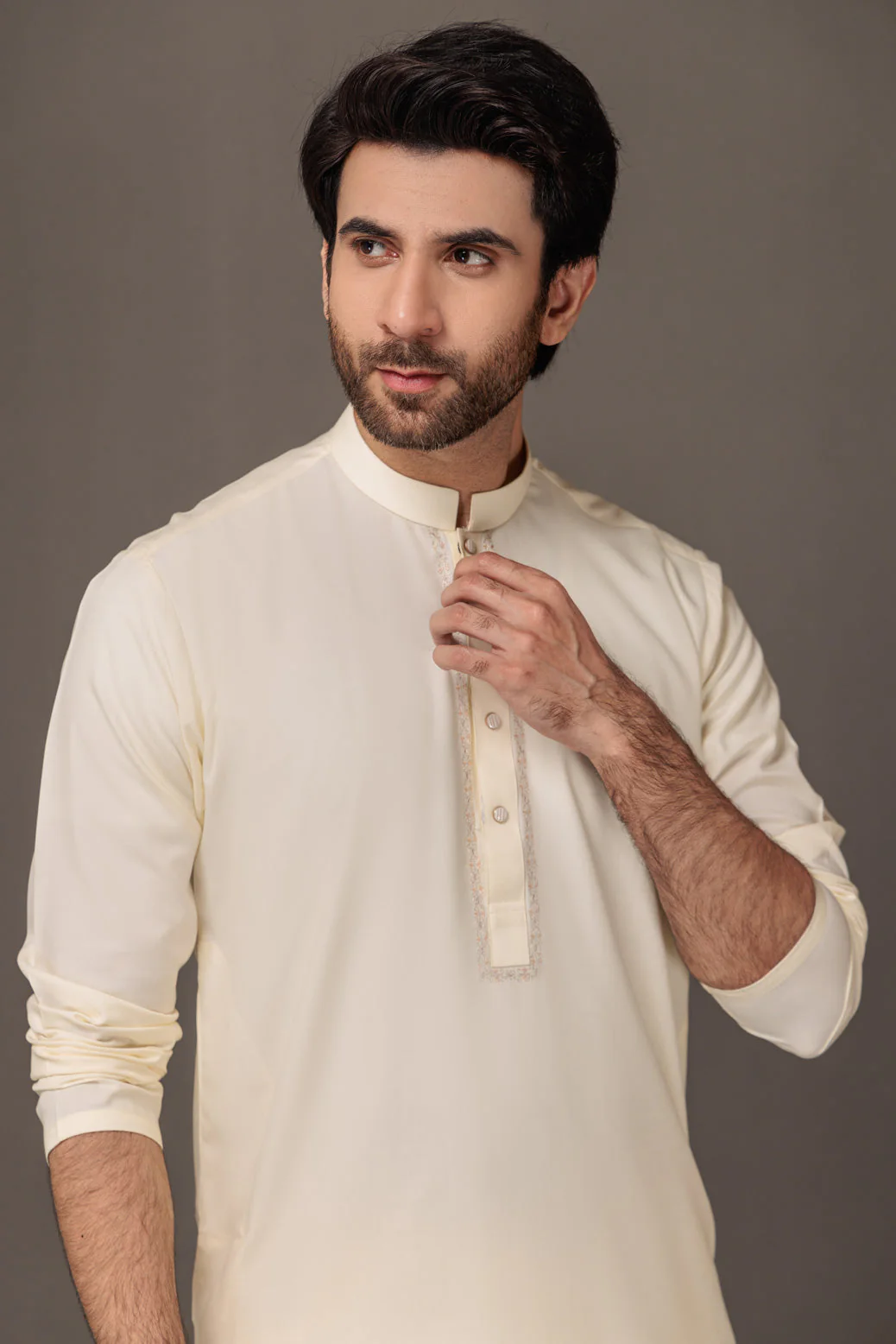 CREAM-BLENDED-KURTA SHALWAR - (KSW23-020) - Image 3