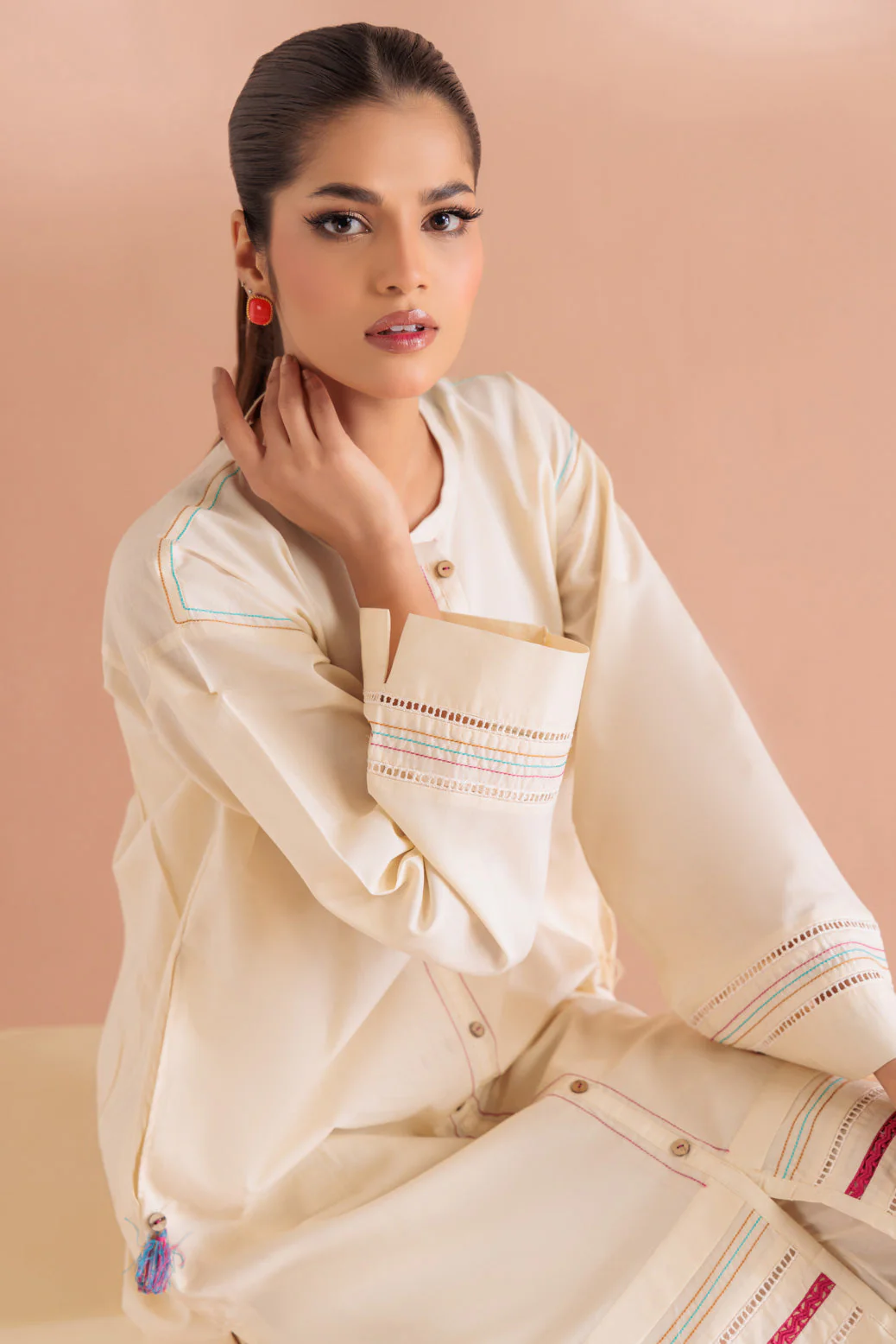 CREAM-CAMBRIC-2 PIECE (BAAK232P04) - Image 2