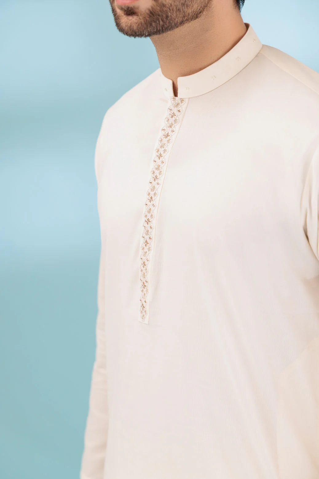CREAM-COTTON-KURTA PAJAMA TROUSER - (KSB23-017) - Image 4
