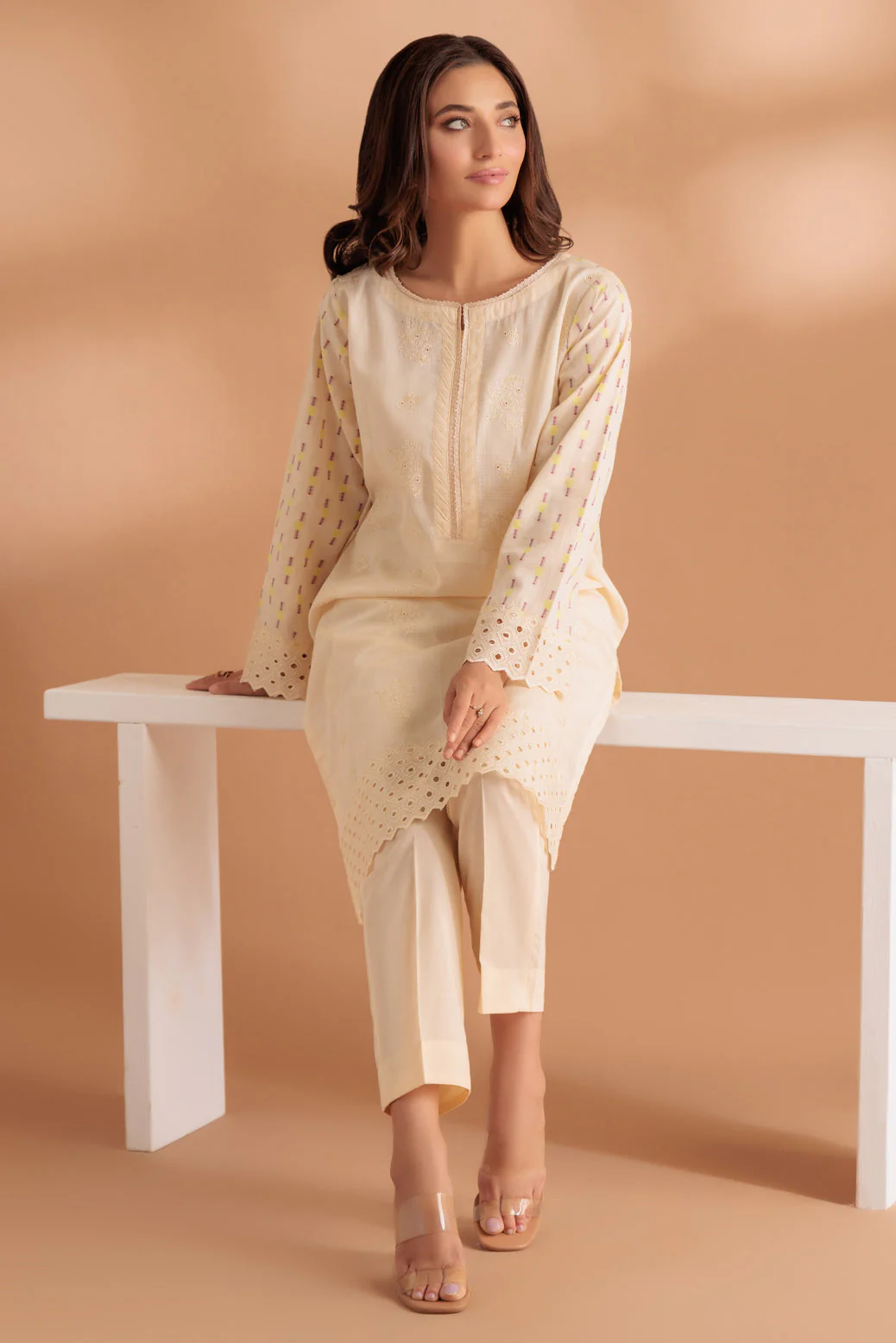 CREAM-JACQUARD-2 PIECE (SS5242P08) - Image 3