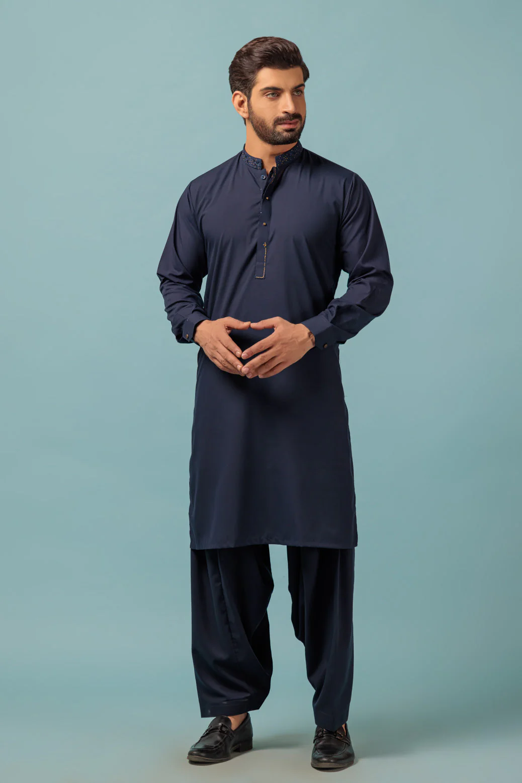 D-BLUE-BLENDED-KURTA SHALWAR - (KSRW23-009) - Image 4