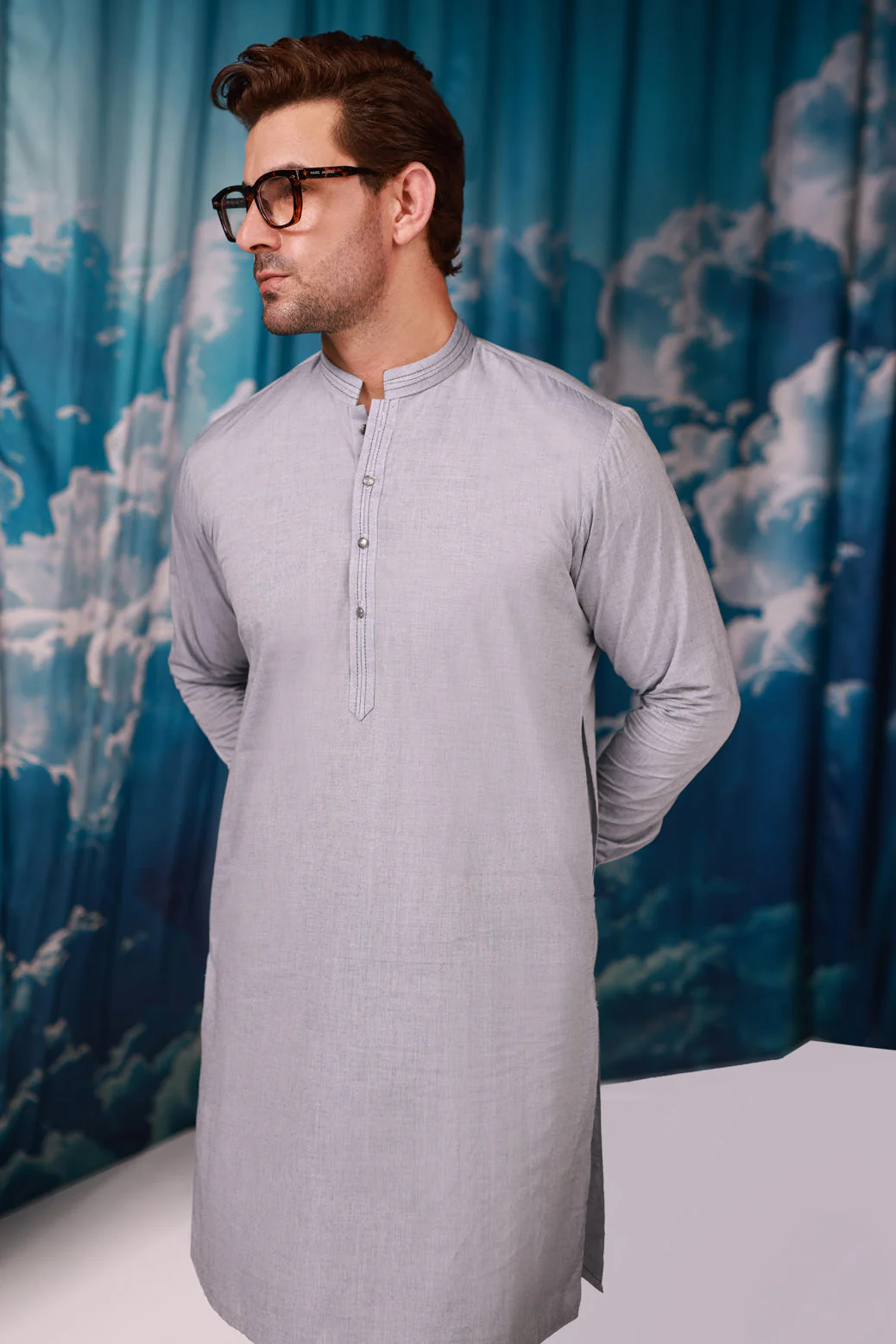 D-BLUE-BLENDED-KURTA TROUSER - (KSW24-010) - Image 4