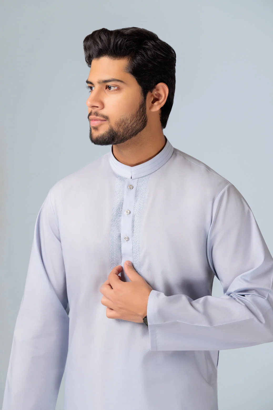D-BLUE-COTTON-KURTA SHALWAR (KSRS23-070) - Image 2