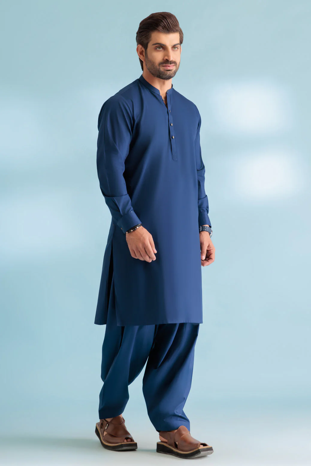 D-BLUE-DOBBY-KURTA SHALWAR - (KSRW23-024) - Image 4