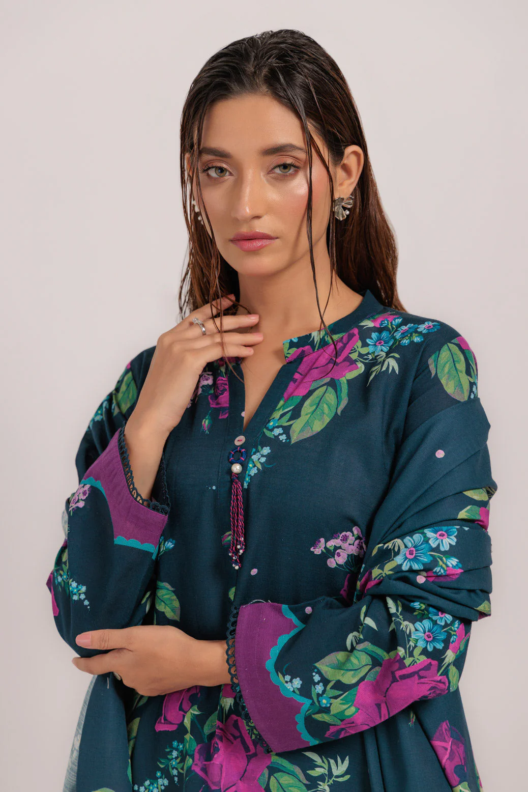 D-BLUE-KHADDAR-3 PIECE (WS2243P31) - Image 4